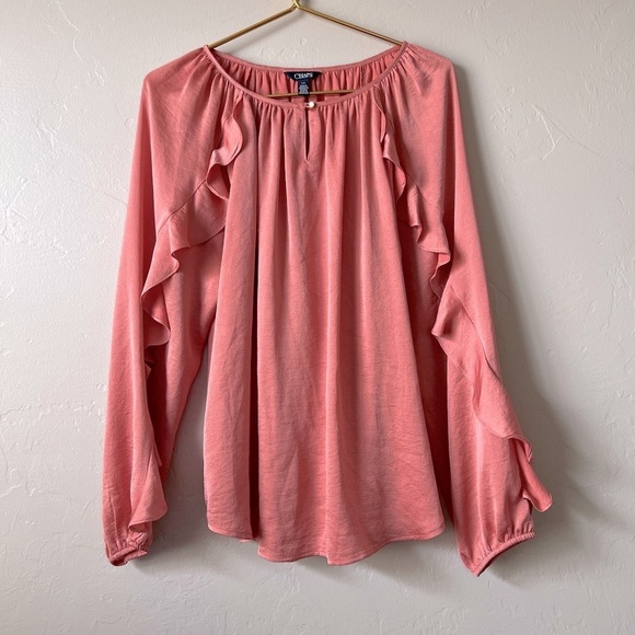 Chaps Ruffle Sleeve Blouse - Picture 1 of 4